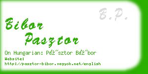 bibor pasztor business card